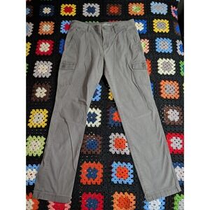 Eddie Bauer Pant Women's 10 Gray Cotton Cargo Straight Workwear Utility Tactical